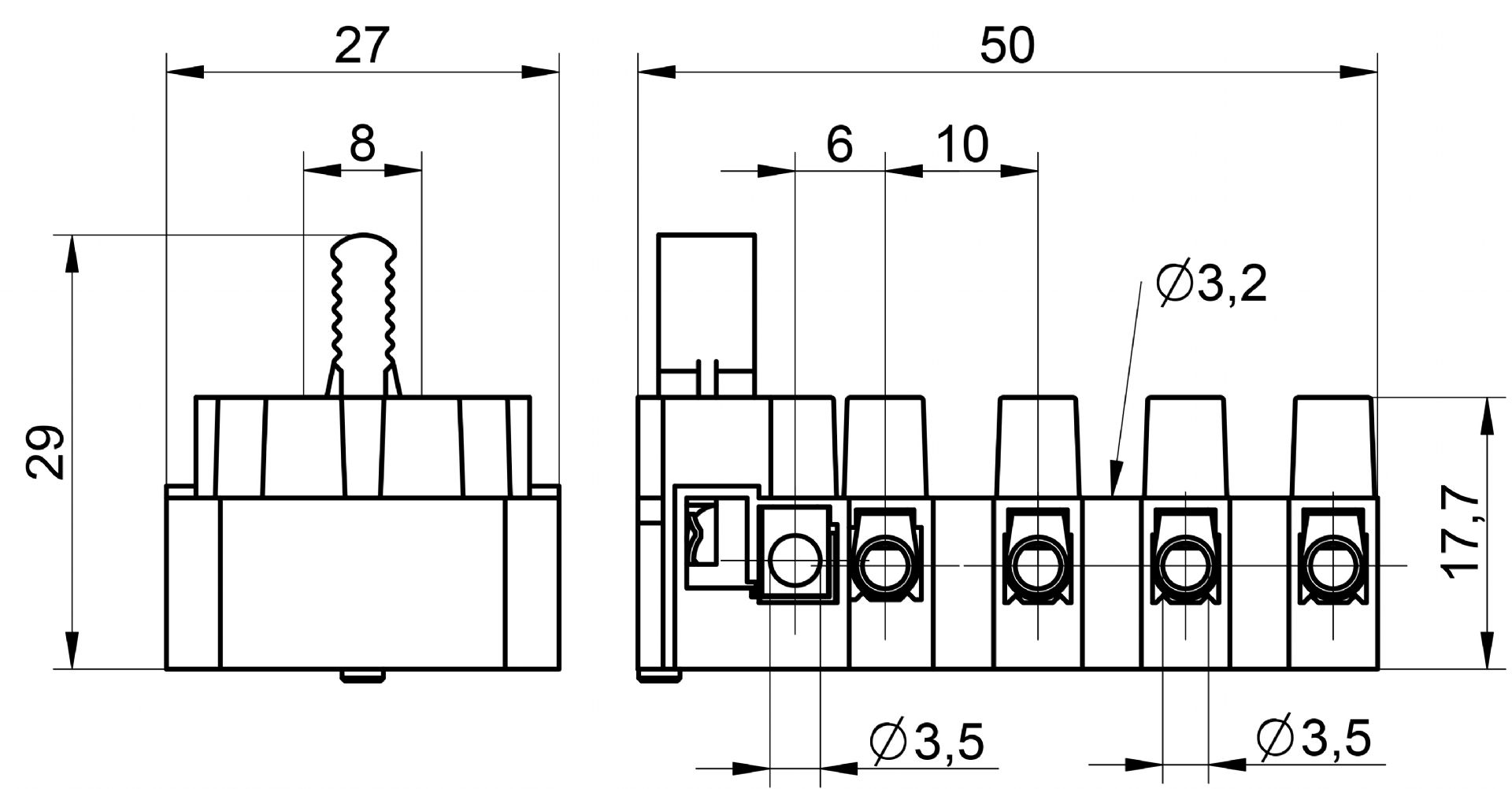 Venta/distribuidor/mayorista Regletas de conexin con fusible para la proteccin de los circuitos en equipos de iluminacin 1106 F/5P