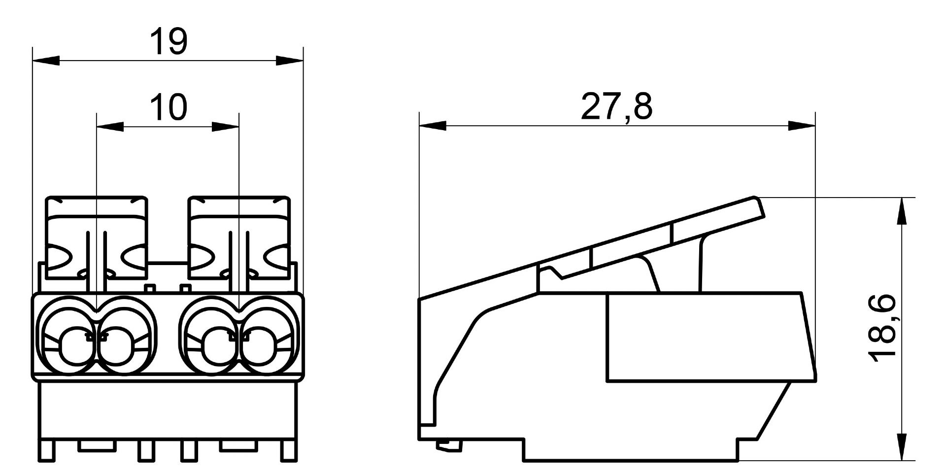 Venta/distribuidor/mayorista Conectores sin tornillos para el cableado interior de equipos de iluminacin y elctricos. Conexin rpida para equipos 3102