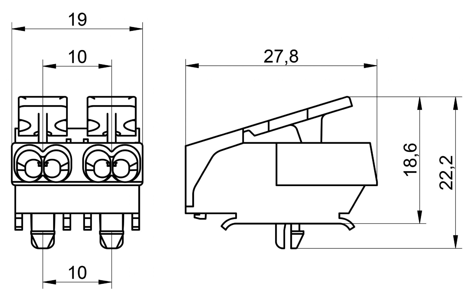 Venta/distribuidor/mayorista Conectores sin tornillos para el cableado interior de equipos de iluminacin y elctricos. Conexin rpida para equipos 3102 a