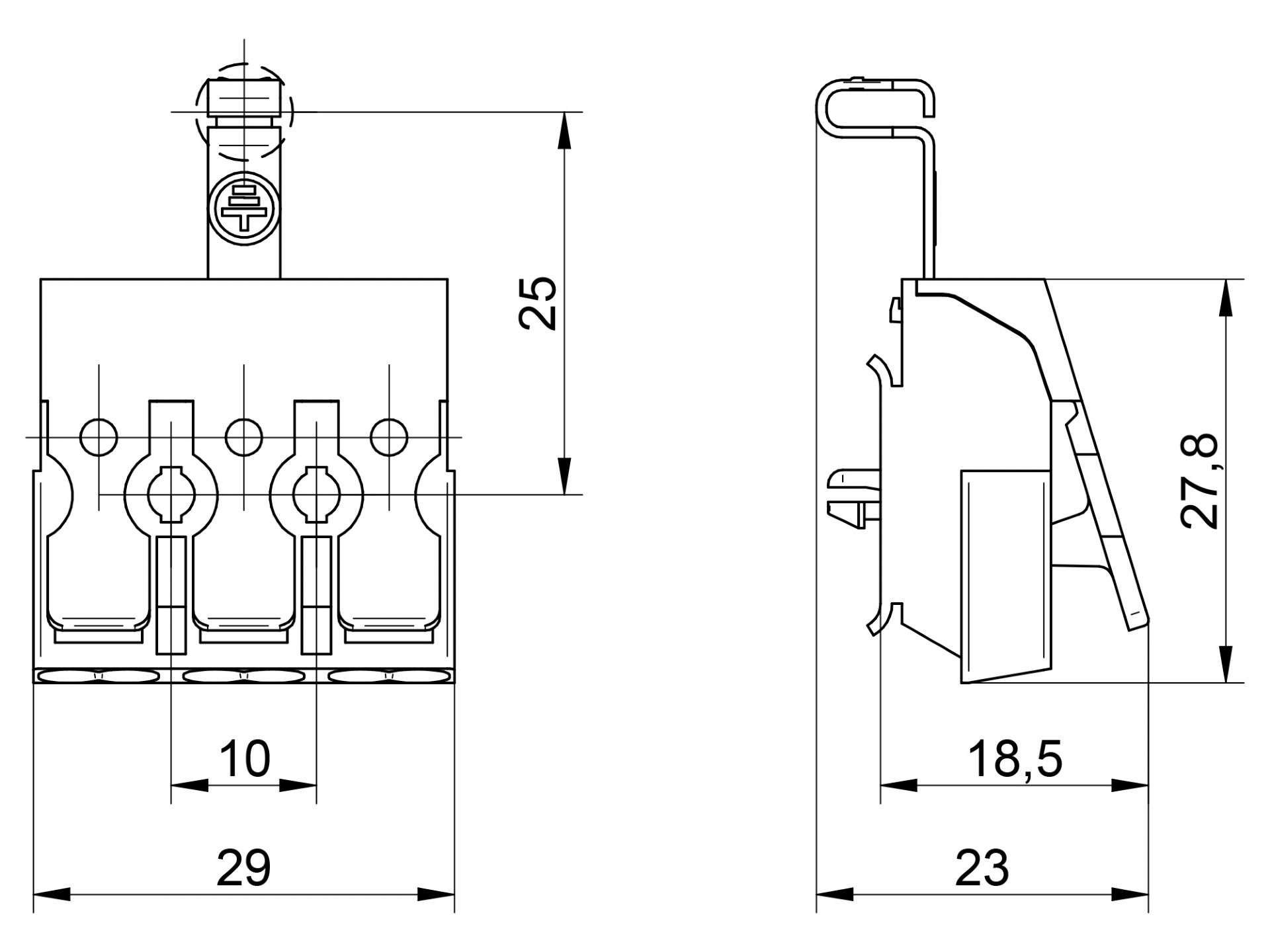 Venta/distribuidor/mayorista Conectores sin tornillos para el cableado interior de equipos de iluminacin y elctricos. Conexin rpida para equipos 3103 A TA