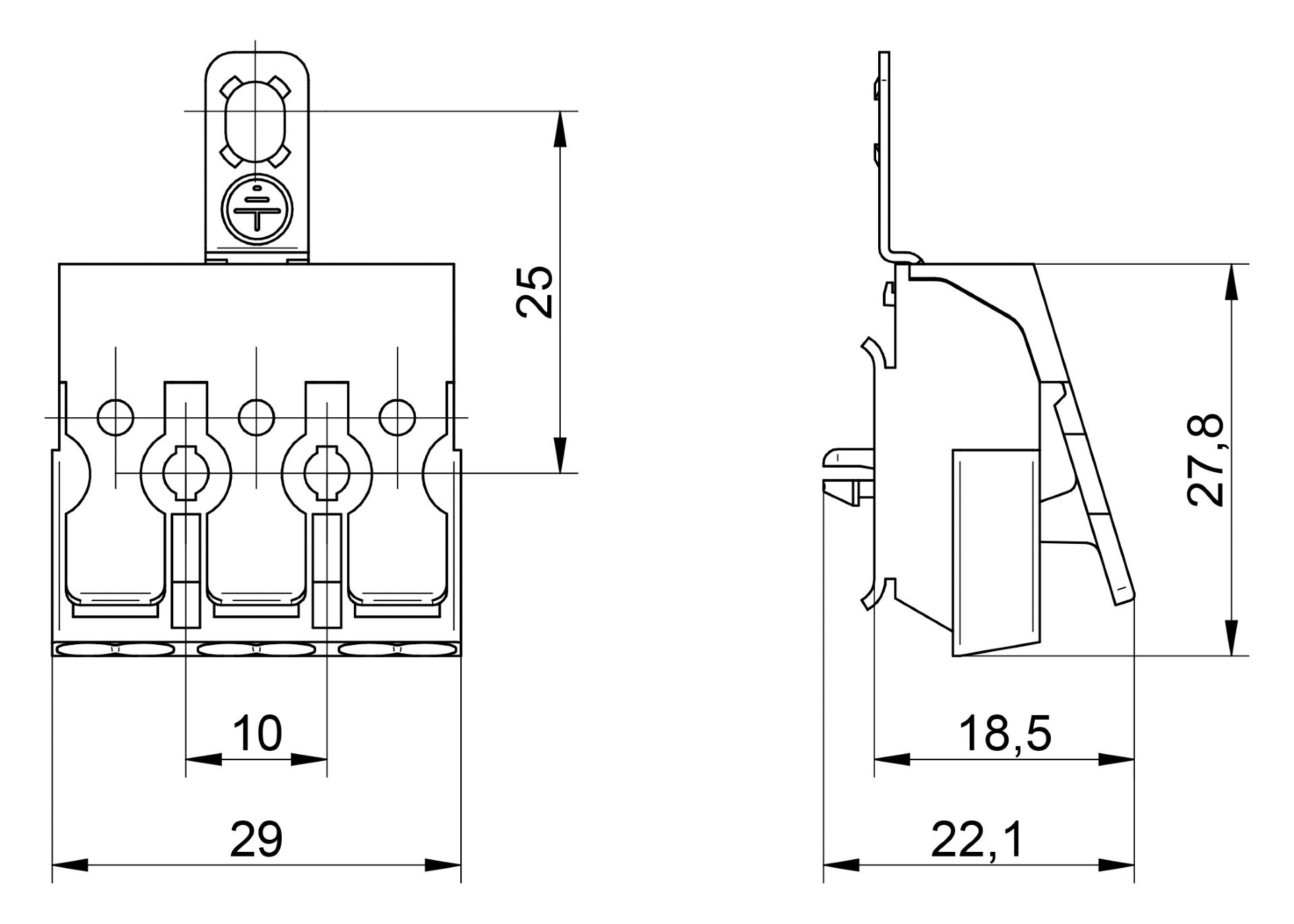 Venta/distribuidor/mayorista Conectores sin tornillos para el cableado interior de equipos de iluminacin y elctricos. Conexin rpida para equipos 3103 A TT