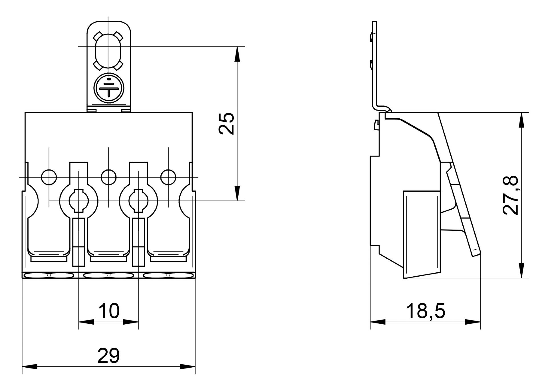 Venta/distribuidor/mayorista Conectores sin tornillos para el cableado interior de equipos de iluminacin y elctricos. Conexin rpida para equipos 3103 TT