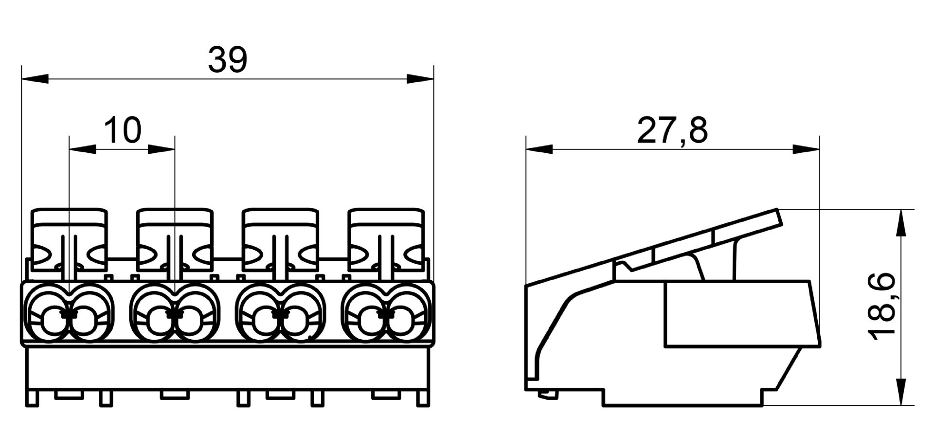 Venta/distribuidor/mayorista Conectores sin tornillos para el cableado interior de equipos de iluminacin y elctricos. Conexin rpida para equipos 3104