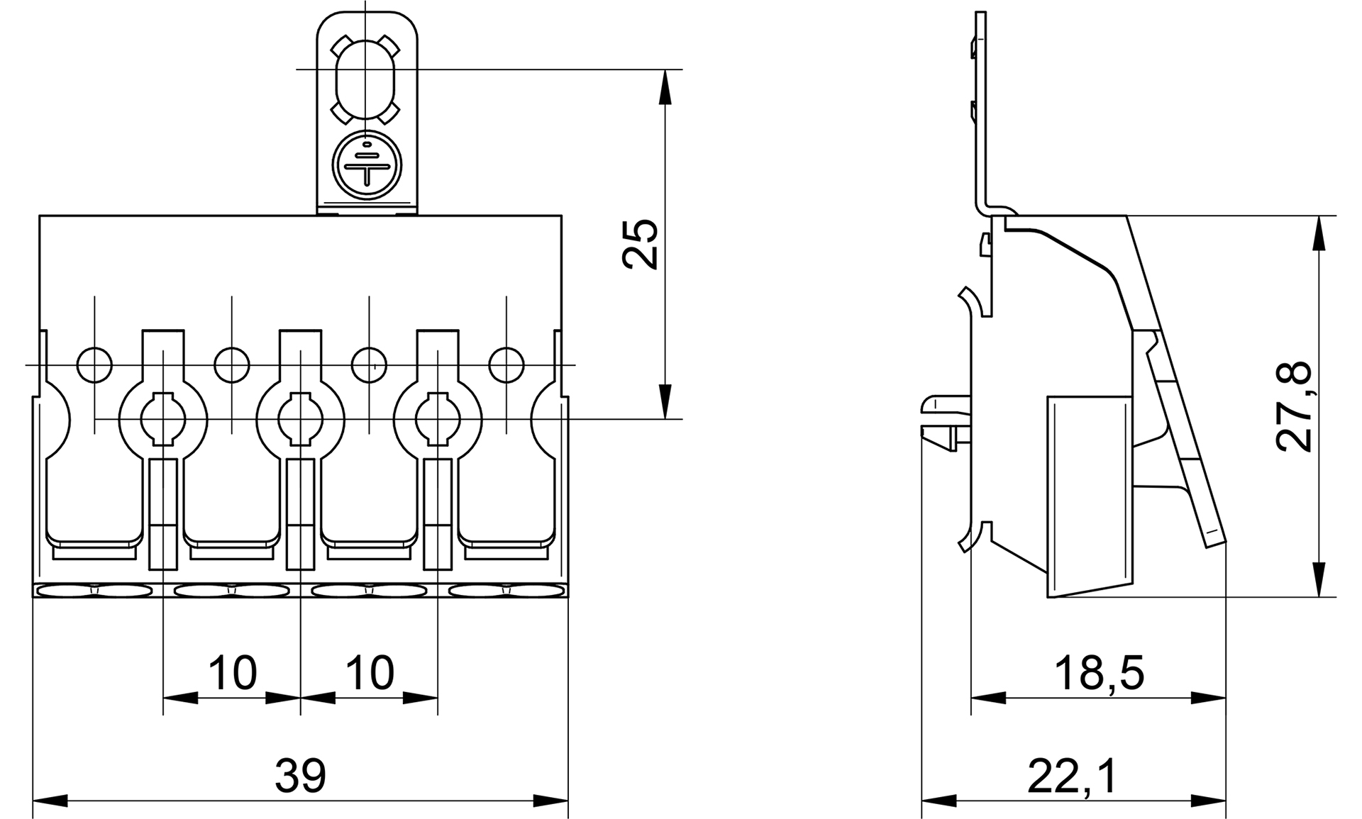 Venta/distribuidor/mayorista Conectores sin tornillos para el cableado interior de equipos de iluminacin y elctricos. Conexin rpida para equipos 3104 A TT