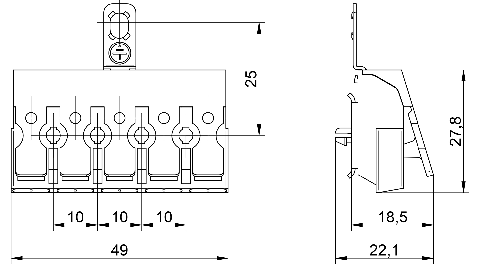 Venta/distribuidor/mayorista Conectores sin tornillos para el cableado interior de equipos de iluminacin y elctricos. Conexin rpida para equipos 3105 A TT