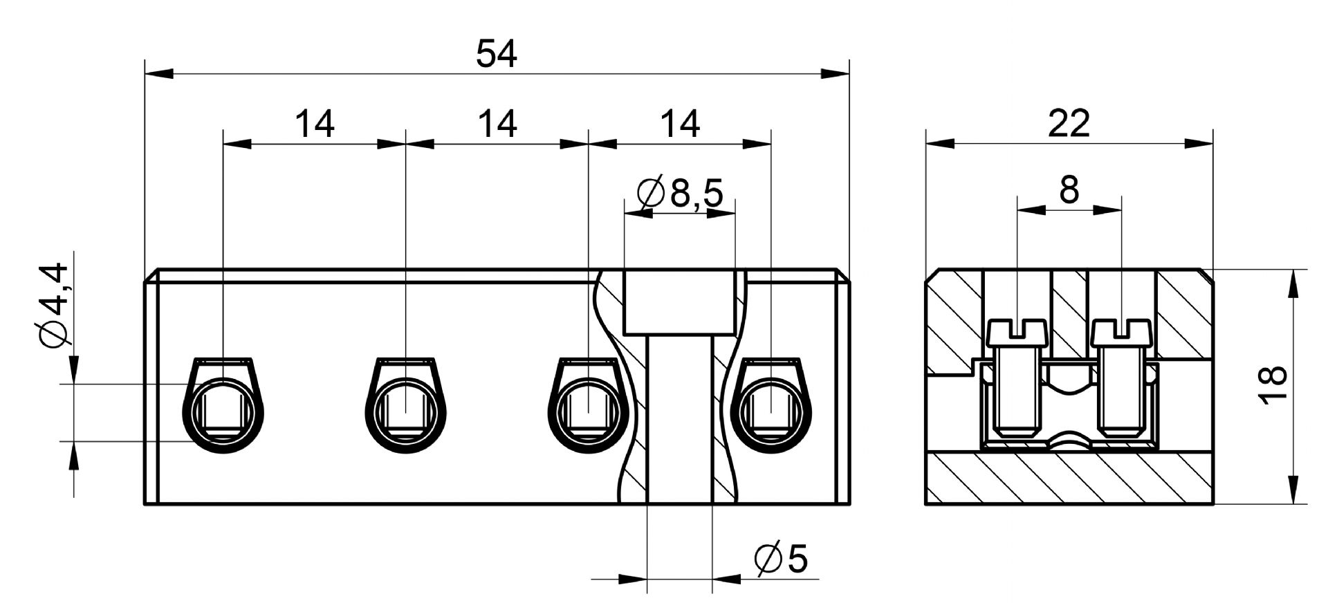 Venta/distribucin/mayoristaRegletas con aislante cermico para realizar conexiones elctricas con conductores de cobre en instalaciones y/o aparatos con temperatura de trabajo elevadas B10-4E