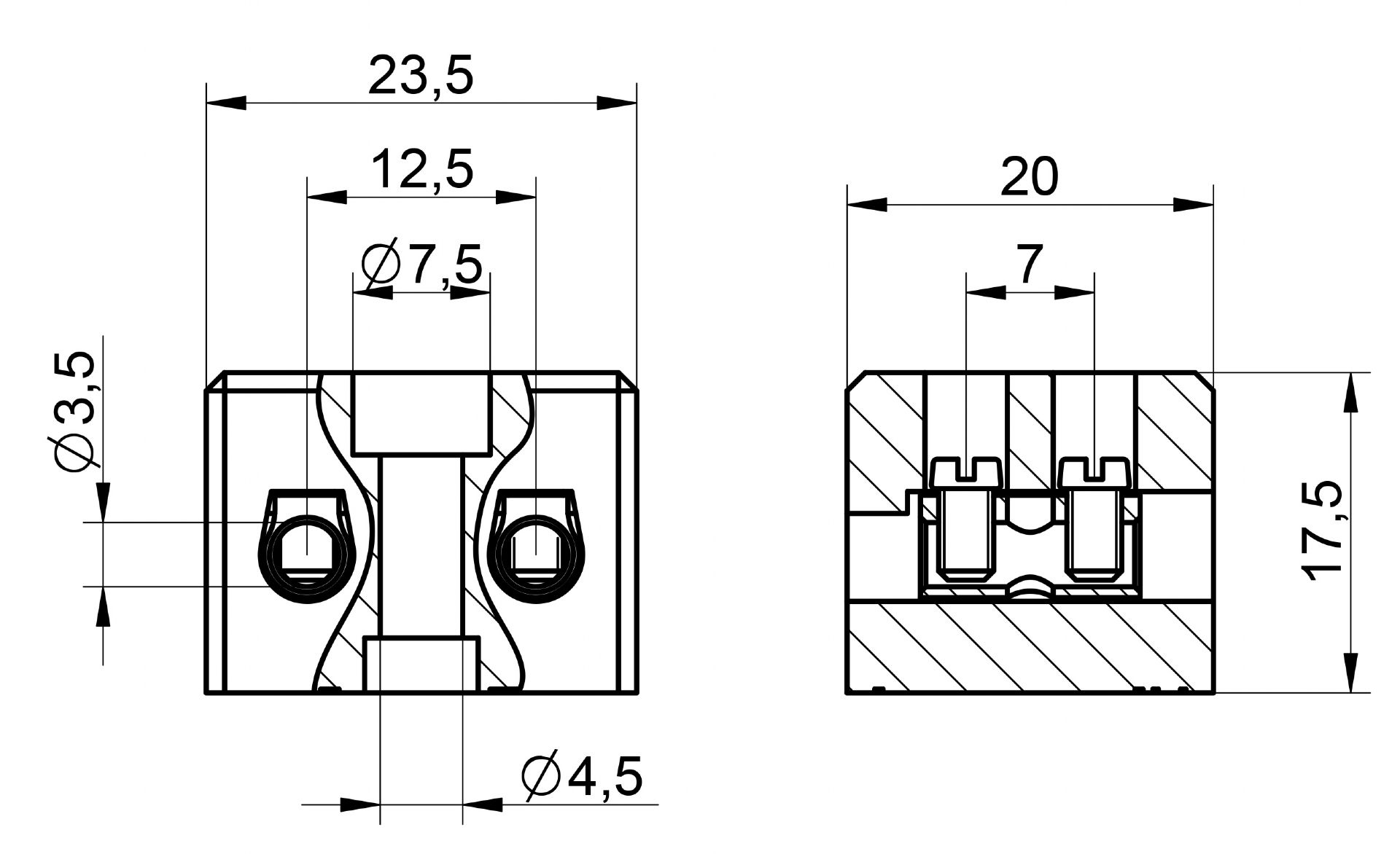 Venta/distribucin/mayoristaRegletas con aislante cermico para realizar conexiones elctricas con conductores de cobre en instalaciones y/o aparatos con temperatura de trabajo elevadas B6-2E