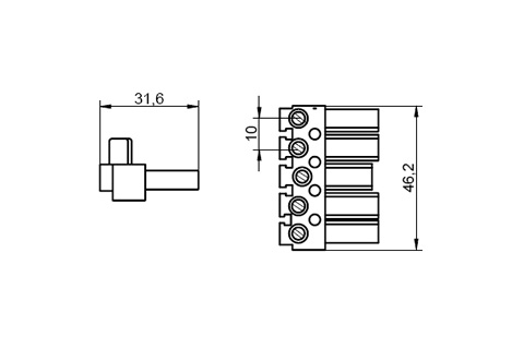 Venta/distribuidor/mayorista conectores enchufables BCS-5/M-N