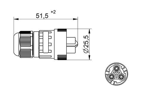 Connecteur Etanche RAC/T116 - IP68 - jusqu'à 5 fils - pour câble soupl –