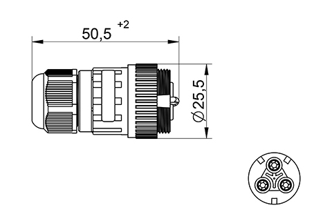 Connecteur Etanche RAC/T116 - IP68 - jusqu'à 5 fils - pour câble soupl –