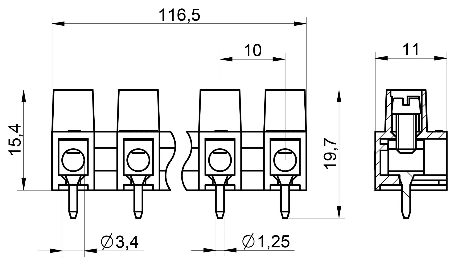 Venta/distribuidor/mayorista de conectores de tornillo para uso en placas de circuito impreso. TK5000 V4,5 V0